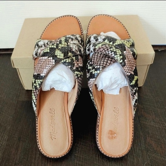 Madewell Skyler Slide Sandal in Snake Embossed Leather - Picture 2 of 8